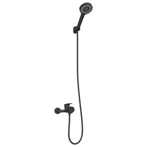 vidaXL Conjunto de Cabe&ccedil;a de Chuveiro Preto G 1 / 2 polegadas