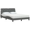 vidaXL Cama com colch&atilde;o 140x190 cm tecido cinzento-escuro
