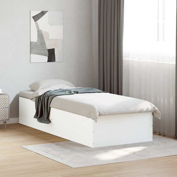 vidaXL Estrutura de cama 75x190 cm derivados de madeira branco