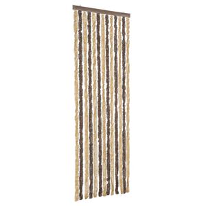 vidaXL Cortina anti-insetos 56x185 cm chenille castanho-escuro e bege
