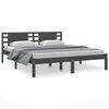 vidaXL Estrutura de cama super king 180x200 cm madeira maci&ccedil;a cinza