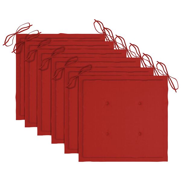 vidaXL Cadeiras exterior dobr&aacute;veis c/ almofad&otilde;es 6 pcs ac&aacute;cia maci&ccedil;a