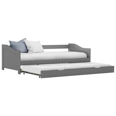 vidaXL Estrutura sofá-cama de puxar 90x200 cm madeira pinho cinzento