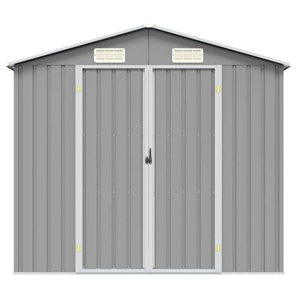 vidaXL Abrigo de jardim 205x129x183 cm aço galvanizado cinzento