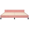 vidaXL Estrutura de cama c/ cabeceira 180x200 cm veludo rosa