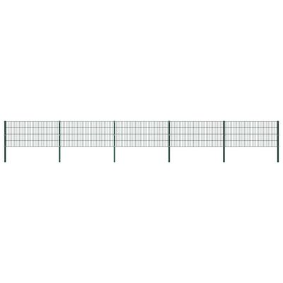 vidaXL Painel de vedação com postes ferro 8,5x0,8 m verde