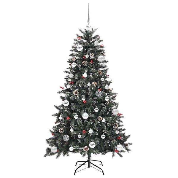 vidaXL &Aacute;rvore de Natal Artificial Verde 150 cm PVC, Pl&aacute;stico e A&ccedil;o