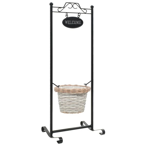 vidaXL Suporte de plantas com estrutura em ferro revestido a p&oacute;