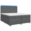 vidaXL Cama box spring com colch&atilde;o Cinzento-Escuro 200 x 200 cm Tecido