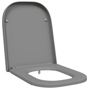 vidaXL Assento de Vaso Sanit&aacute;rio Cinzento 47,5 x 35 x 3,6 cm Duroplast