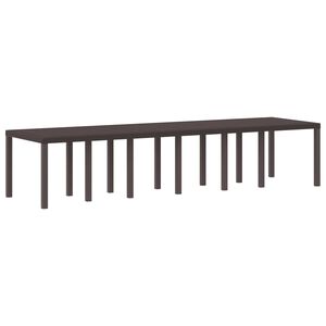 vidaXL Mesa de Jardim Castanho 350 x 100 x 74 cm vime PE