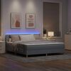 vidaXL Cama Box Spring LED com led Cinzento-claro 180 x 200 cm tecido