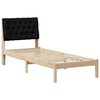 vidaXL Estrutura de Cama com Cabeceira Estofada Castanho 75 x 190 cm