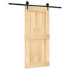 vidaXL Porta Deslizante Natural e Preto 95 x 210 cm
