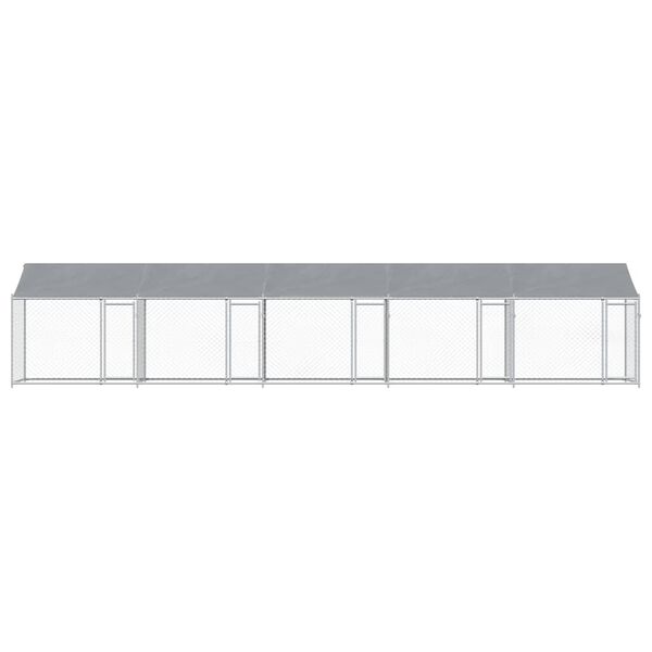 vidaXL Jaula para c&atilde;o com telhado/portas 10x2x2m a&ccedil;o galvanizado cinza