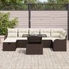 vidaXL Conjunto de Sof&aacute; de Jardim 8 pcs Castanho Rattan Sint&eacute;tico