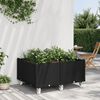 vidaXL Vaso/floreira de jardim com rodas 100x80x54 cm PP preto