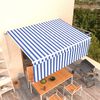 vidaXL Toldo retr&aacute;til manual com estore 4,5x3 m azul e branco