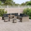 vidaXL Conjunto de Sof&aacute; de Jardim com almofada 13 pcs Cinzeto vime PE