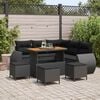 vidaXL Conjunto de Sof&aacute; de Jardim 9 pcs Preto vime PE