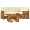 vidaXL Conjunto de Sof&aacute;s para Exterior 5 pcs Natural e Creme