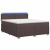 vidaXL Cama Box Spring com Colch&atilde;o e LED Marrom Escuro 140 x 200 cm