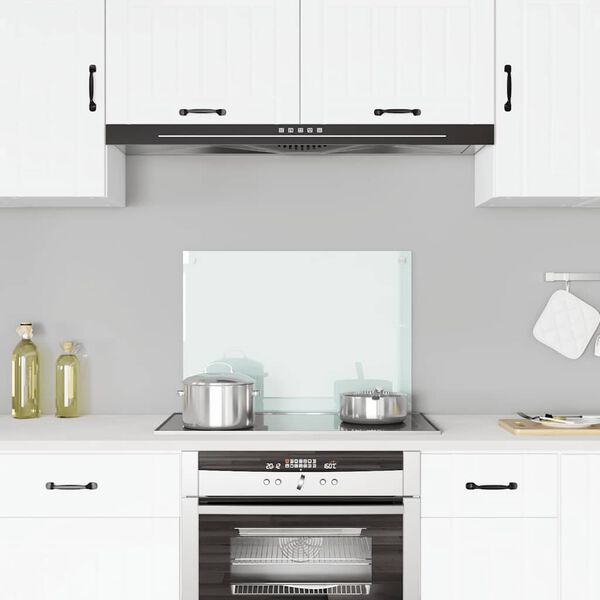 vidaXL Painel anti-salpicos de cozinha 70x50 cm vidro temperado cor leitosa