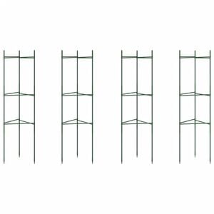 vidaXL Suportes para tomateiros 4 pcs 116 cm a&ccedil;o e PP