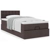 vidaXL Estrutura cama otomana colch&atilde;o 90x190 cm tecido castanho escuro