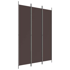 vidaXL Biombo/divis&oacute;ria com 3 pain&eacute;is 150x220 cm tecido castanho