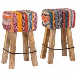 vidaXL Banco de bar 2 unid. Multicolor 44 x 33 x 74 cm