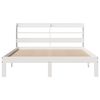 vidaXL Estrutura cama c/ cabeceira 135x190 cm pinho maci&ccedil;o branco