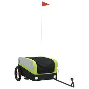 vidaXL Reboque para bicicleta 30 kg ferro preto e verde