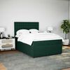 vidaXL Cama com molas/colch&atilde;o 140x190 cm veludo verde-escuro