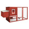 vidaXL Galinheiro de exterior com gaiola para ovos madeira vermelho