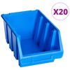 vidaXL Caixas de arruma&ccedil;&atilde;o empilh&aacute;veis 20 pcs pl&aacute;stico azul