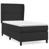 vidaXL Cama com molas/colch&atilde;o 90x190 cm couro artificial preto