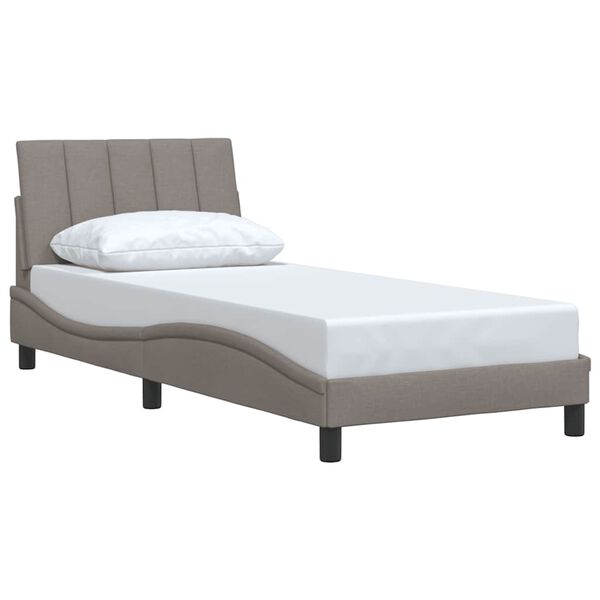 vidaXL Estrutura de cama sem colch&atilde;o Hanko 80x200 cm tecido cinzento