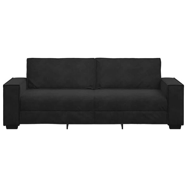 vidaXL Sof&aacute; de 3 lugares 220x78x84 cm veludo preto