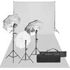 vidaXL Kit de est&uacute;dio fotogr&aacute;fico com conjunto de ilumina&ccedil;&atilde;o e fundo