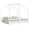 vidaXL Estrutura de cama infantil 2x(80x160) cm pinho maci&ccedil;o branco