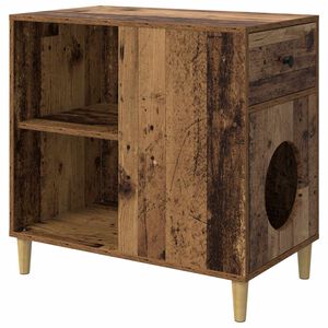vidaXL Casa para Gatos Madeira antiga 72 x 42,5 x 70 cm