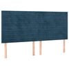 vidaXL Cabeceira Azul Escuro 160x5x118/128 cm Veludo