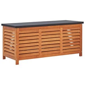 vidaXL Caixa arruma&ccedil;&atilde;o p/ jardim 117x50x55 cm madeira eucalipto maci&ccedil;a