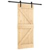vidaXL Porta Deslizante Natural e Preto 85 x 210 cm