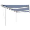 vidaXL Toldo retr&aacute;til manual com LED 6x3,5 m azul e branco