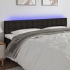 vidaXL Cabeceira de cama c/ luzes LED tecido 180x5x78/88 cm preto