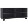 vidaXL M&oacute;vel de TV com rodas 90x35x35 cm contraplacado cinzento
