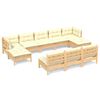 vidaXL 10 pcs conjunto lounge de jardim c/ almofad&otilde;es cor creme pinho