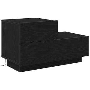 vidaXL Arm&aacute;rio de Cabeceira Carvalho Preto 70 x 36 x 40,5 cm